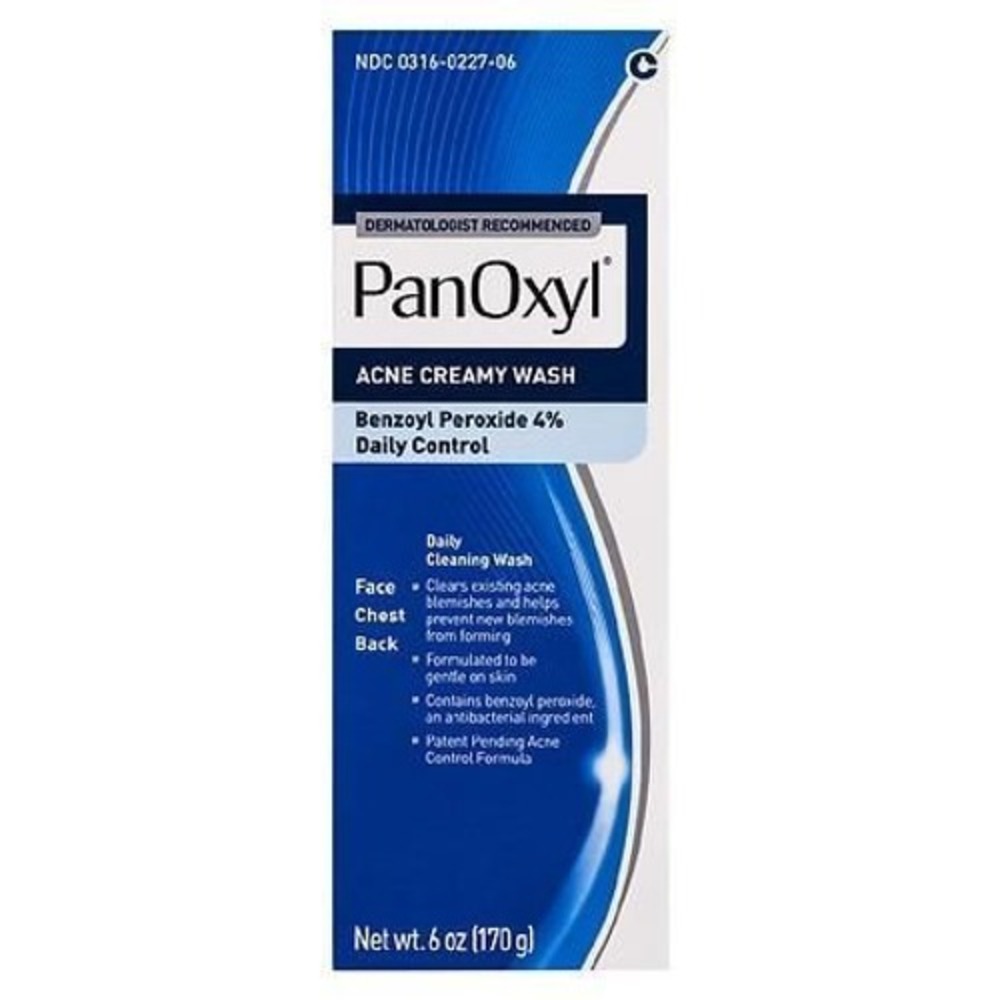 PanOxyl 4% Benzoyl Peroxide Acne Creamy Wash for Face & Body - Unscented - 6oz